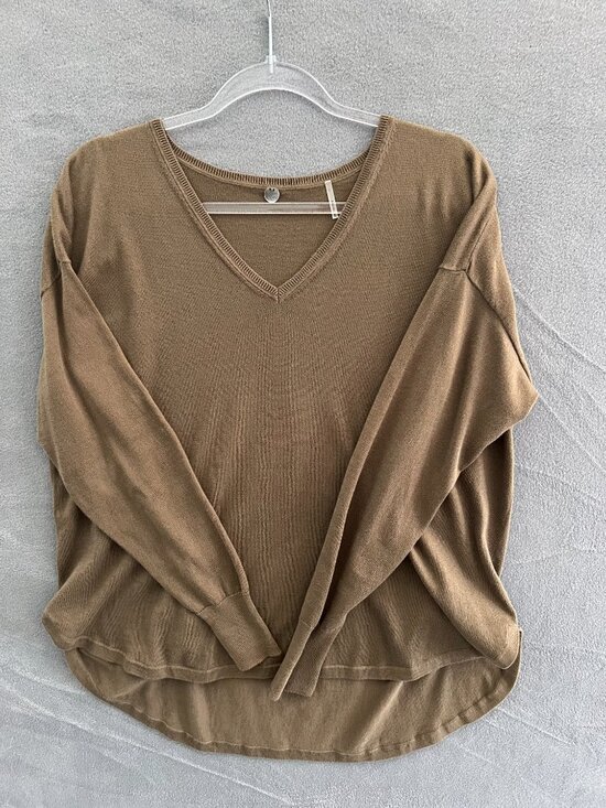 Margaret O'Leary Sweaters - Margaret Oleary olive green 100% cotton Oversized Sweater Shirt L
